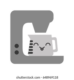 kawaii coffee maker cartoon