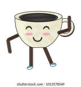 Kawaii coffee mug icon