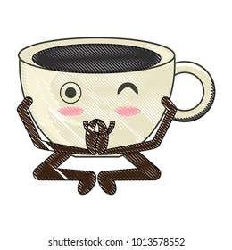 Kawaii coffee mug icon