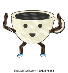 Kawaii coffee mug icon
