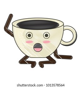 Kawaii coffee mug icon