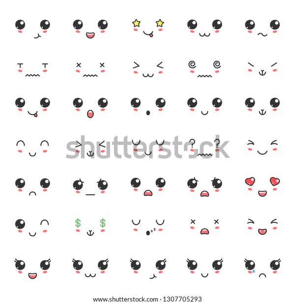 Kawaii Color Cute Faces Kawaii Expressions Emoticons Japanese Kawaii Emoji