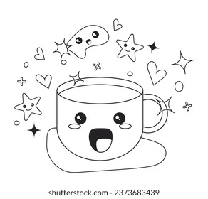 kawaii coloring page illustration coloring book