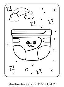 kawaii coloring page, kids coloring page, kids kawaii coloring page