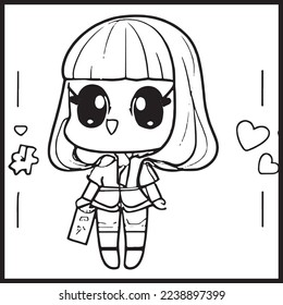 Kawaii Coloring Page For Kids