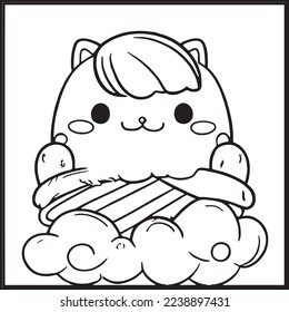 Kawaii Coloring Page For Kids
