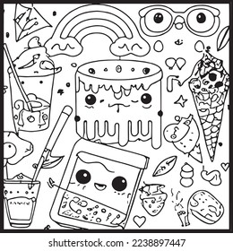 Kawaii Coloring Page For Kids