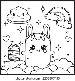 Kawaii Coloring Page For Kids