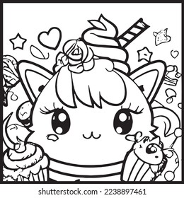 Kawaii Coloring Page For Kids