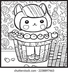 Kawaii Coloring Page For Kids