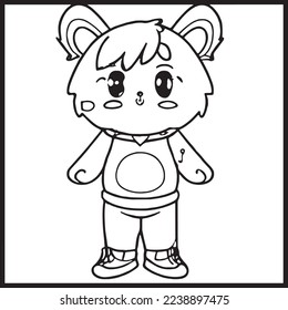 Kawaii Coloring Page For Kids