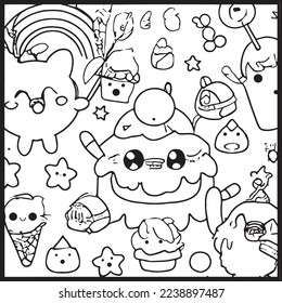 Kawaii Coloring Page For Kids