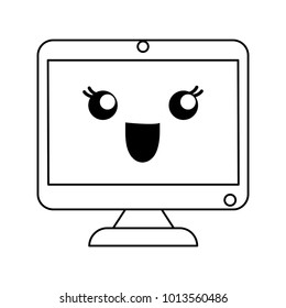 kawaii computer monitor icon