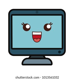 kawaii computer monitor icon