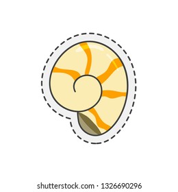 Kawaii conch shell. Cute hand drawn colored vector illustration.