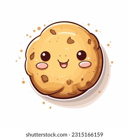 kawaii cookie clean white  background Vector