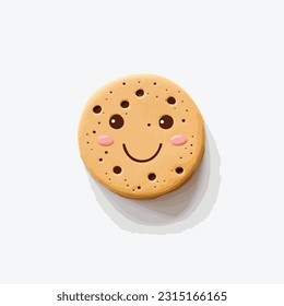 kawaii cookie clean white  background Vector