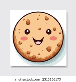 kawaii cookie clean white  background Vector