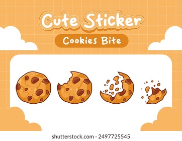 Kawaii cookies with crumbs bitten collection