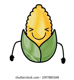 Kawaii corn icon