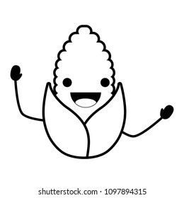 Kawaii corn icon
