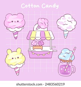 Kawaii cotton candy collection sticker