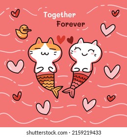 Kawaii Couple Lovely Cat Card