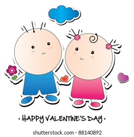 Kawaii couple series-holding hands