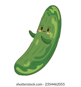 icono aislado de la caricatura kawaii de pepino vegetal