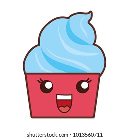 kawaii cupcake icon