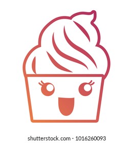 kawaii cupcake icon