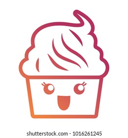 kawaii cupcake icon