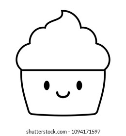 kawaii cupcake icon