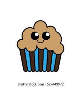 kawaii cupcake icon