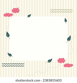 Kawaii Cute abstract background vector with backdrop. Memo pad, notepad, scrapbooking