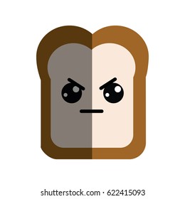 kawaii cute angry bread icon