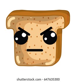 kawaii cute angry chopped bread