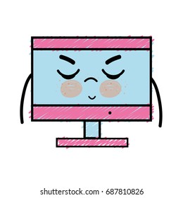 kawaii cute angry computer technology