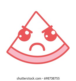 kawaii cute angry slice watermelon fruit