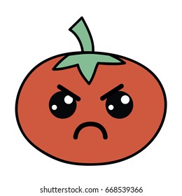 kawaii cute angry tomato vegetable