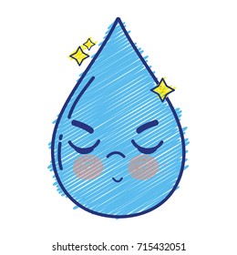 kawaii cute angry water drop