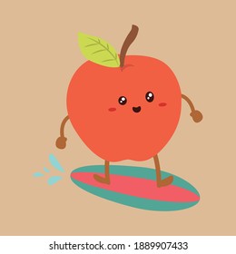 kawaii cute apple illustration fruit