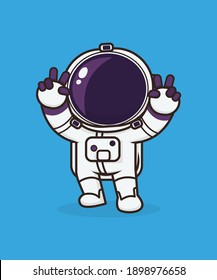  Kawaii Cute Astronaut Mascot  illustration 