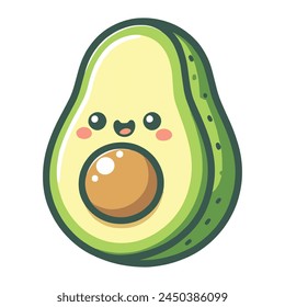 Kawaii Cute Avocado Drawing Vector illustration Graphics 