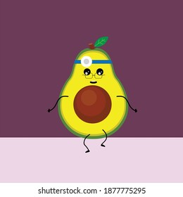 Kawaii Cute avocado Illustration Character