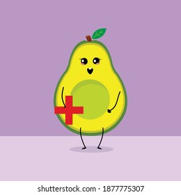 Kawaii Cute avocado Illustration Character