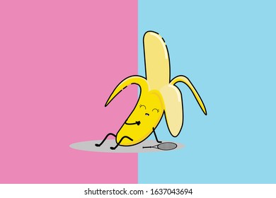 Kawaii Cute Banana Illustration Character 