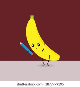 Kawaii Cute banana Illustration Character