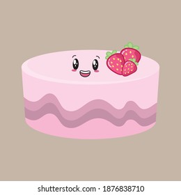kawaii cute birthday cake cartoon