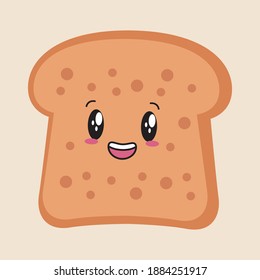 Kawaii cute bread cartoon food